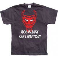 Zwart God Is Busy t-shirt - thumbnail