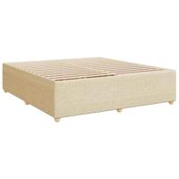 vidaXL Bedframe zonder matras stof crèmekleurig 200x200 cm