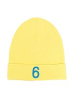 MM6 Maison Margiela Kids bonnet à logo brodé - Jaune