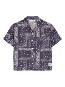 Palm Angels Kids chemise Astro Paisley à manches courtes - Noir