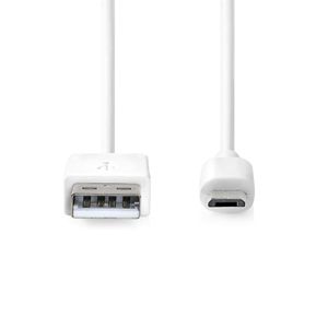 USB-Kabel | USB 2.0 | USB-A Male | USB Micro-B Male | 480 Mbps | Vernikkeld | 1.00 m | Rond | PVC |