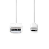 USB-Kabel | USB 2.0 | USB-A Male | USB Micro-B Male | 480 Mbps | Vernikkeld | 1.00 m | Rond | PVC | - thumbnail