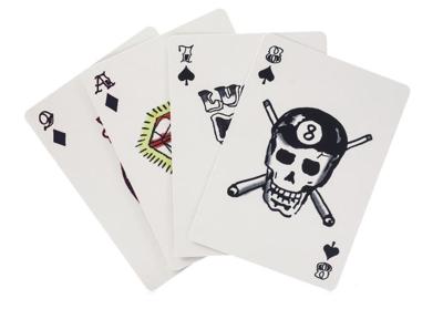 Kikkerland speelkaarten tattoo 5 x 7,5 cm karton blauw 54 delig Kikkerland speelkaarten tattoo 5 x 7,5 cm karton blauw 54 delig