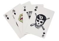 Kikkerland speelkaarten tattoo 5 x 7,5 cm karton blauw 54 delig