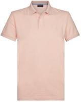 Profuomo Heren Poloshirt Lichtroze Garment Washed Slim Fit