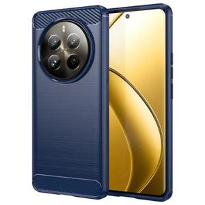 Realme 12 Pro/12 Pro+ Geborsteld TPU Hoesje - Koolstofvezel - Blauw