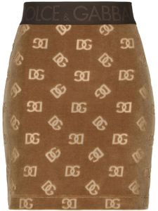 Dolce & Gabbana minijupe à motif monogrammé en jacquard - Marron