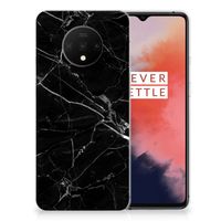 OnePlus 7T TPU Siliconen Hoesje Marmer Zwart - Origineel Cadeau Vader