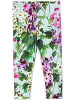 Dolce & Gabbana Kids legging à fleurs - Bleu