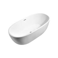 Ligbad Vrijstaand Moderna Ovaal 80x170x60cm Glasvezelversterkt Hoogwaardig Acryl Glans Wit met Badwaste en Overloop