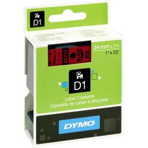 Dymo D1 Schriftband 24 mm x 7 m zwart op rood 53717