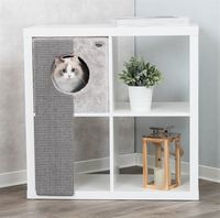 TRIXIE KATTENMAND VOOR KASTEN MET KRABPLANK GRIJS 33X37X70 CM