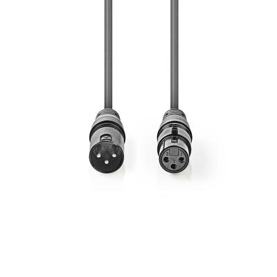 Nedis COTH15010GY15 Gebalanceerde Xlr-audiokabel Xlr 3-pins Male - Xlr 3-pins Female 1,5 M Grijs Nedis COTH15010GY15 Gebalanceerde Xlr-audiokabel Xlr 3-pins Male - Xlr 3-pins Female 1,5 M Grijs