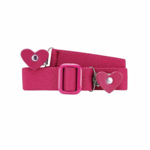 Playshoes riem elastisch met clip hartje fuchsia Maat