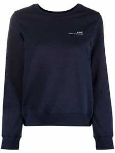 A.P.C. sweat à logo imprimé - Bleu