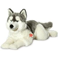 Knuffeldier hond Husky - zachte pluche stof - premium kwaliteit knuffels - grijs/wit - 60 cm - thumbnail