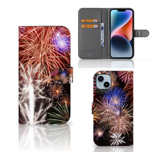 iPhone 15 Plus Wallet Case met Pasjes Vuurwerk