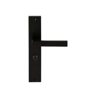 Hardbrass Deurkruk Phoenix op rechthoekig langschild WC63/8mm - zwart