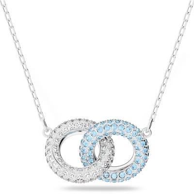 Swarovski 5642883 Ketting Stone zilverkleurig-blauw-wit 38-45 cm Swarovski 5642883 Ketting Stone zilverkleurig-blauw-wit 38-45 cm