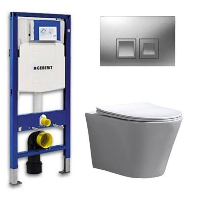 Geberit UP 100 Toiletset - Inbouw WC Hangtoilet Wandcloset- Flatline Saturna Delta 50 Mat Chroom Geberit UP 100 Toiletset - Inbouw WC Hangtoilet Wandcloset- Flatline Saturna Delta 50 Mat Chroom