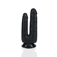 RealRock by Shots Double Trouble Dildo 5/6 - 12,7/15,2 cm - Black - thumbnail