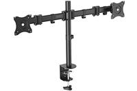 DIGITUS Monitorhouder - Bureauklem - 2 monitoren - Tot 27 inch - Tot 2x 8 kg - VESA 75x75, 100x100 - Zwart