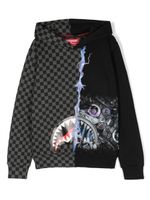 sprayground kid hoodie imprimé en coton à carreaux - Gris - thumbnail