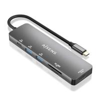 Aisens ASUC-6P016-GR USB-hub, grijs, 1 stuk