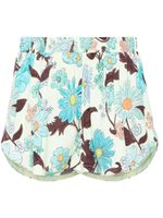 Stella McCartney short de sport à fleurs - Vert