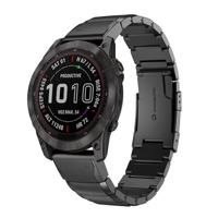 By Qubix - Stainless steel schakelband - Zwart - Compatible met Garmin Fenix 8-51mm - Compatible Garmin bandje