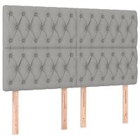 vidaXL Hoofdborden 4 st 80x7x78/88 cm stof lichtgrijs, hoofdeinde, houten hoofdeinde, bedonderdeel, houten hoofdbord, slaapkamermeubel, bedaccessoire