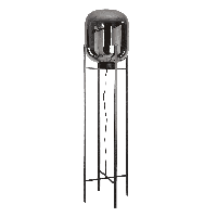 Vloerlamp Larino middel zwart + fume glas