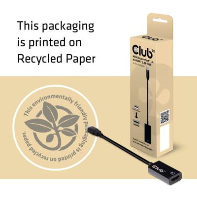 club3D CAC-1180 DisplayPort Adapter [1x DisplayPort stekker - 1x HDMI-bus] Zwart