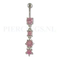 Navelpiercing hanger roze