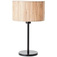 BRILLIANT lamp, Wimea tafellamp zwart/naturel, 1x A60, E27, 52W, met snoerschakelaar