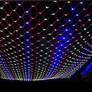 led net string licht ip65 6mx4m 3mx2m led flexibele netto fairy string licht 880led 200led mesh string licht voor tuin yard kleurrijke decoratie eu ons uk plug ac110v 220v 230v Lightinthebox