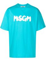 MSGM t-shirt en coton à logo imprimé - Bleu - thumbnail