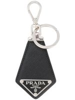 Prada porte-clés en cuir à plaque logo - Noir - thumbnail