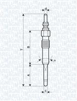 Gloeibougie MAGNETI MARELLI, Spanning (Volt)11V, u.a. für Alfa Romeo, Rover, Jeep, VW, Ford, Chrysler, Opel, Skoda, Audi, Seat, Dodge, Plymouth - thumbnail