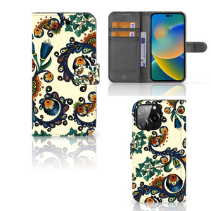 Wallet Case iPhone 14 Pro Max Barok Flower