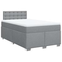 vidaXL Boxspring met matras stof lichtgrijs 120x190 cm