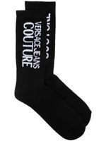 Versace Jeans Couture chaussettes en maille intarsia à logo - Noir