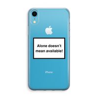 Alone: iPhone XR Transparant Hoesje