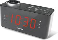 TechniSat DIGICLOCK 3 – FM-projectiewekker voor de slaapkamer (180° projector, twee wektijden, sluimerfunctie, instelbaar LCD-display, batterij-back-up) zwart