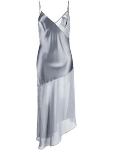 Fleur Du Mal robe asymétrique à fini satiné - Argent