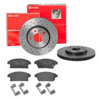 Remmenset, remschijf BREMBO, Remschijftype: Geperforeerd / Geventileerd, Inbouwplaats: Vooras, u.a. für Opel, Vauxhall, Chevrolet - thumbnail