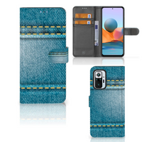 Xiaomi Redmi Note 10 Pro Wallet Case met Pasjes Jeans - thumbnail