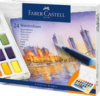 Faber-Castell Creative Studio Aquarellen in pannen, meerkleurig, set van 24, voor kunst, ambacht, tekenen, schetsen, thuis, school, universiteit, kleuren