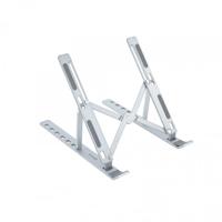 TooQ TQLRS0035-AL houder van aluminiumlegering voor laptop, tablet, mobiele telefoon en boek, opvouwbaar, verstelbaar in 7 standen, zilverkleurig
