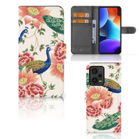 Telefoonhoesje met Pasjes voor Xiaomi Redmi Note 12 Pro Plus Pink Peacock - thumbnail